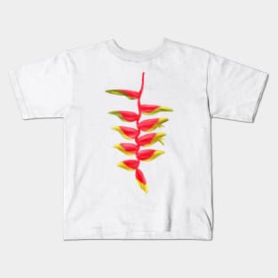 Red & Yellow Heliconia, Lobster-claws Digital Art Kids T-Shirt